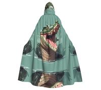 HJFCZH Capa con capucha para adultos con estampado de cocodrilo feroz para varios entornos de fiesta y carnaval