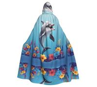 HJFCZH Capa con capucha para adultos con estampado de delfín con una sonrisa, para varios entornos de fiesta y carnaval