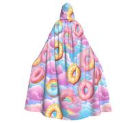 HJFCZH Capa con capucha para adultos con estampado de donut de unicornios y arco iris para varios entornos de fiesta y carnaval