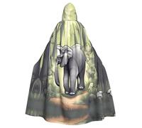 HJFCZH Capa con capucha para adultos con estampado de elefante caminando que garantiza un fácil cuidado y un uso duradero