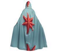 HJFCZH Capa con capucha para adultos con estampado de estrella de mar roja para varios entornos de fiesta y carnaval