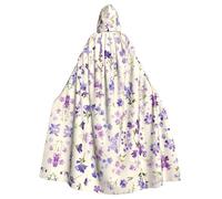 HJFCZH Capa con capucha para adultos con estampado de flores de color lavanda púrpura