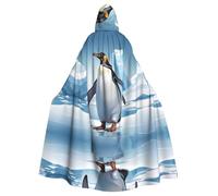 HJFCZH Capa con capucha para adultos con estampado de hielo de pingüino de la Antártida para Halloween, juego de rol