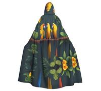 HJFCZH Capa con capucha para adultos con estampado de loro amarillo en rama para varios entornos de fiesta y carnaval