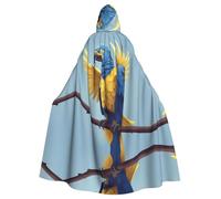 HJFCZH Capa con capucha para adultos con estampado de loro azul de alas amarillas para varios entornos de fiesta y carnaval