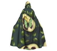 HJFCZH Capa con capucha para adultos con estampado de mariposa sobre aguacate para varios entornos de fiesta y carnaval