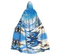 HJFCZH Capa con capucha para adultos con estampado de paisaje de invierno para varios entornos de fiesta y carnaval