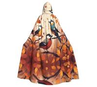 HJFCZH Capa con capucha para adultos con estampado de pájaros otoñales para varios entornos de fiesta y carnaval