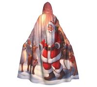 HJFCZH Capa con capucha para adultos con estampado de Papá Noel de invierno para varios entornos de fiesta y carnaval
