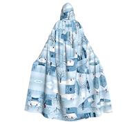 HJFCZH Capa con capucha para adultos con estampado de pueblo cubierto de nieve que garantiza un fácil cuidado y un uso duradero