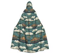 HJFCZH Capa con capucha para adultos con estampado de Ships in the Clouds para Halloween, juego de rol
