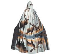 HJFCZH Capa con capucha para adultos con imagen de ciervo y alce que garantiza un cuidado fácil y un uso duradero