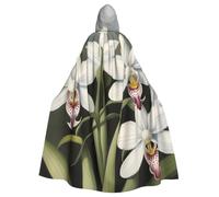 HJFCZH Capa con capucha para adultos con imagen de orquídea de campana blanca que garantiza un fácil cuidado y un uso duradero
