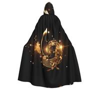 HJFCZH Capa con capucha para adultos con nota musical dorada con estrella brillante impresa de Halloween