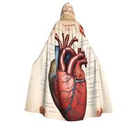 HJFCZH Capa con capucha para adultos de anatomía humana impresa con diseño de corazón para varios entornos de fiesta y carnaval