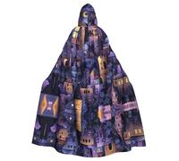 HJFCZH Capa con capucha para adultos de Castle In The Moonlight Picture Halloween para usar durante Halloween, juego de rol