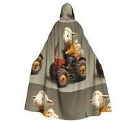 HJFCZH Capa con capucha para adultos, diseño de El pequeño cordero en el tractor