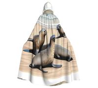 HJFCZH Capa con capucha para adultos, diseño de Seals on the Beach