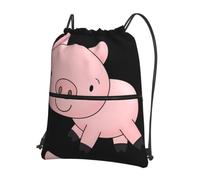 HJFCZH Chubby Little Pig Prints - Mochila con cremallera y cordón - Bolsa deportiva ligera para gimnasio, viajes y yoga - Diseño duradero resistente al agua