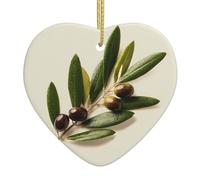 HJFCZH Colgante de cerámica con diseño de rama de olivo impreso, decoración de interiores, regalo para festivales