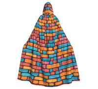 HJFCZH Colorido cuadro de pared de ladrillo para Halloween, capa con capucha para adultos que garantiza un fácil cuidado y un uso duradero