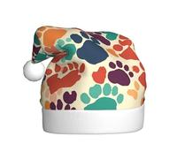 HJFCZH Colorido sombrero de Navidad con estampado de pata de perro para adultos, adecuado para Halloween, Navidad y Año Nuevo