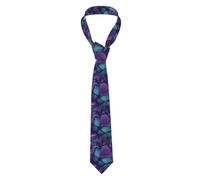 HJFCZH Corbata para hombre con estampado de mariposas sobre flores moradas, duradera tanto para uso diario como profesional
