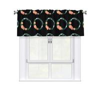 HJFCZH Cortina corta con cenefa de 54 x 18 pulgadas, diseño de corona de burbujas, decoración del hogar, bloqueo de luz suave al tacto, para ventana de cocina y baño