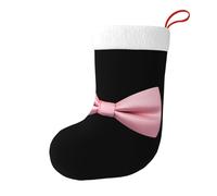 HJFCZH de medias decorativas de Navidad, con hermosos lazos rosas para fiestas de Navidad