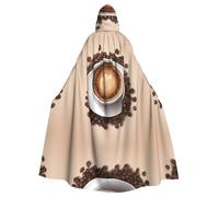 HJFCZH Delicious Coffee Prints Halloween - Capa con capucha para adultos para varios entornos de fiesta y carnaval