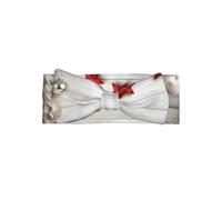 HJFCZH Diadema de lazo para bebé con estampado de árbol de Navidad y campanas, mezcla de nailon suave y agradable al tacto para sesiones de fotos de recién nacidos y regalos de baby shower