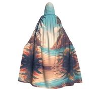 HJFCZH Dream Beach - Capa con capucha estampada de Halloween para adultos para varios entornos de fiesta y carnaval