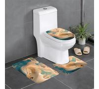 HJFCZH Dunhuang Mystery Picture - Juego de alfombras de baño de 3 piezas, alfombrillas antideslizantes para inodoro, tocador y tapa, fácil de limpiar, antideslizante