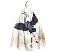 HJFCZH Flying Birds - Capa con capucha para adultos con estampado de grulla y garza para Halloween para varios entornos de fiesta y carnaval