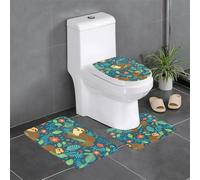 HJFCZH Follow Your Dreams - Juego de alfombras de baño con estampado de perezoso, 3 piezas (24 x 16 pulgadas) para inodoro, tocador y baños, fácil de limpiar