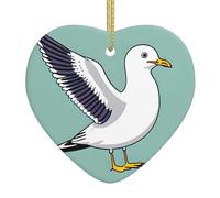 HJFCZH Gaviota extendiendo sus alas impreso Navidad cerámica amor colgante decoración interior festival regalo