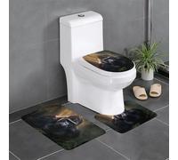 HJFCZH Gorilas - Juego de alfombras de baño estampadas: 3 alfombrillas antideslizantes (24 x 16 pulgadas) para inodoro, tocador y baños, fácil de limpiar
