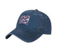 HJFCZH Gorra de béisbol de mezclilla lavada clásica negra con imagen de enjambre fantasma, gorra de algodón ajustable para hombres y mujeres, Azul marino, talla única