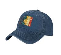 HJFCZH Gorra de béisbol de mezclilla lavada negra con impresión de ventaja del cerebro izquierdo y derecho, gorra ajustable para hombres y mujeres, Azul marino, talla única