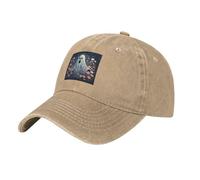 HJFCZH Gorra de béisbol negra Aldult Denim The Ghost Among Flowers, gorra de algodón ajustable para hombres y mujeres, Natural, talla única