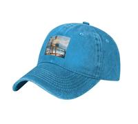 HJFCZH Gorra de béisbol negra Aldult Denim The Sea On The Easel, gorra de algodón ajustable estampada para hombres y mujeres