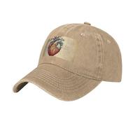 HJFCZH Gorra de béisbol negra con diseño de anatomía humana y corazón, ajustable, de algodón, ala curvada clásica, natural, Talla única