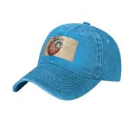 HJFCZH Gorra de béisbol negra con diseño de anatomía humana y corazón, ajustable, de algodón, ala curvada clásica, azul, Talla única