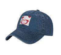 HJFCZH Gorra de béisbol negra con imagen de corazón rojo, ajustable, de algodón, para hombres y mujeres, transpirable y elegante, azul marino, Talla única