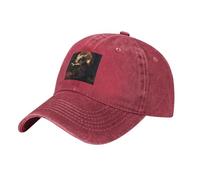 HJFCZH Gorra de béisbol negra con texto en inglés "The Mouse Reading a Book" de algodón ajustable para hombres y mujeres, deportes, actividades al aire libre, viajes, rosso, Talla única