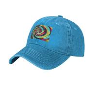 HJFCZH Gorra de béisbol negra de vaquero en espiral, ilusión óptica, imagen GIF, gorra de algodón ajustable para hombres y mujeres, transpirable y elegante, azul, Talla única