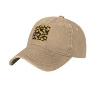 HJFCZH Gorra de béisbol negra para adultos, diseño de hojas de ginkgo doradas, para hombres y mujeres, cómoda y ajustable, Natural, talla única