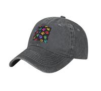 HJFCZH Gorra de béisbol negra para adultos, impresión colorida de patas, para hombres y mujeres, cómoda y ajustable, Deep Heather, talla única