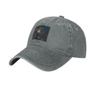 HJFCZH Gorra de béisbol negra The Dazed Little Monkey Picture Gorra de algodón ajustable para hombres y mujeres, deportes, actividades al aire libre, viajes, gris, Talla única