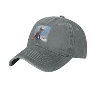 HJFCZH Gorra de béisbol negra The Fox viendo la imagen de nieve, gorra de algodón ajustable para hombres y mujeres, deportes, actividades al aire libre, viajes, gris, Talla única